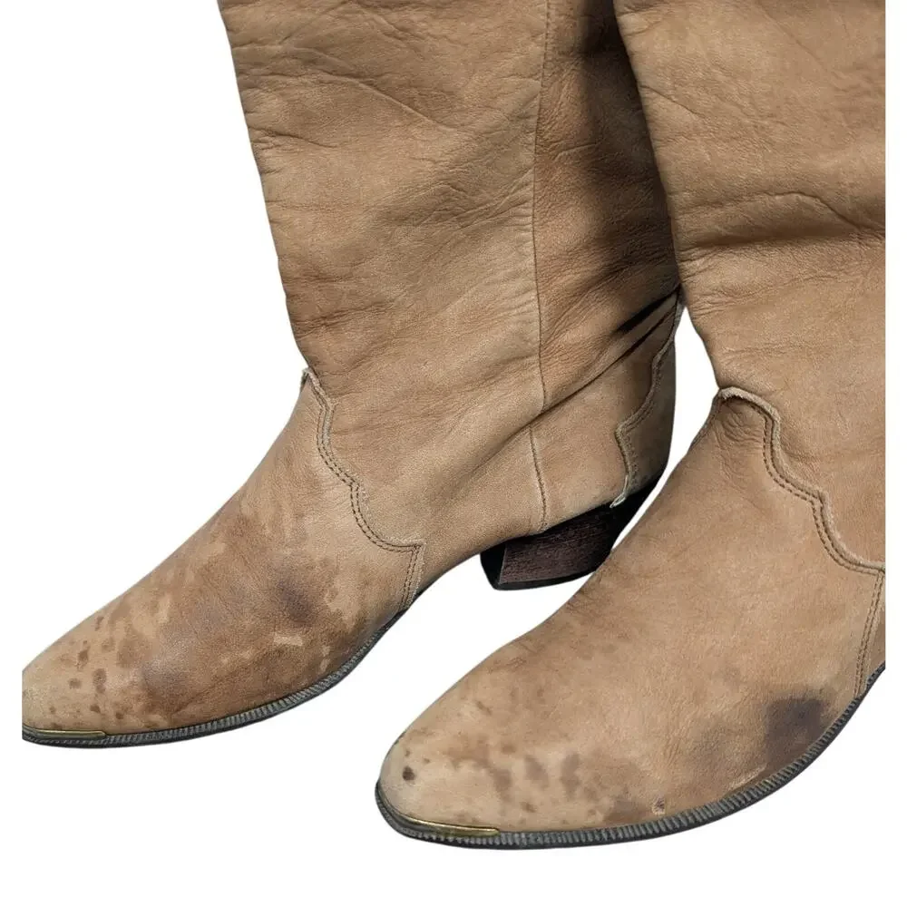 Vintage Dingo Western Boots Womens 7 Soft Supple Leather Yoke Rodeo Retro Boho